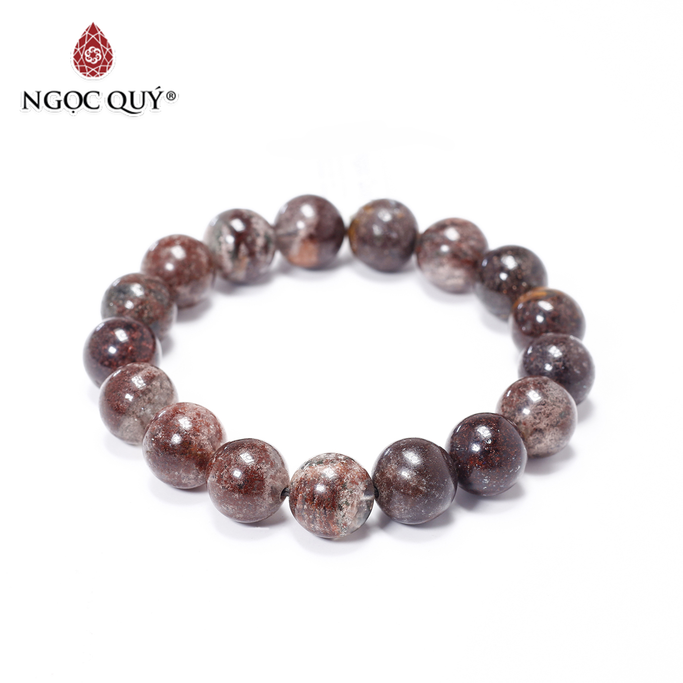 Vòng tay trơn thạch anh ưu linh đa sắc size hạt 11mm - Ngọc Quý Gemstones 