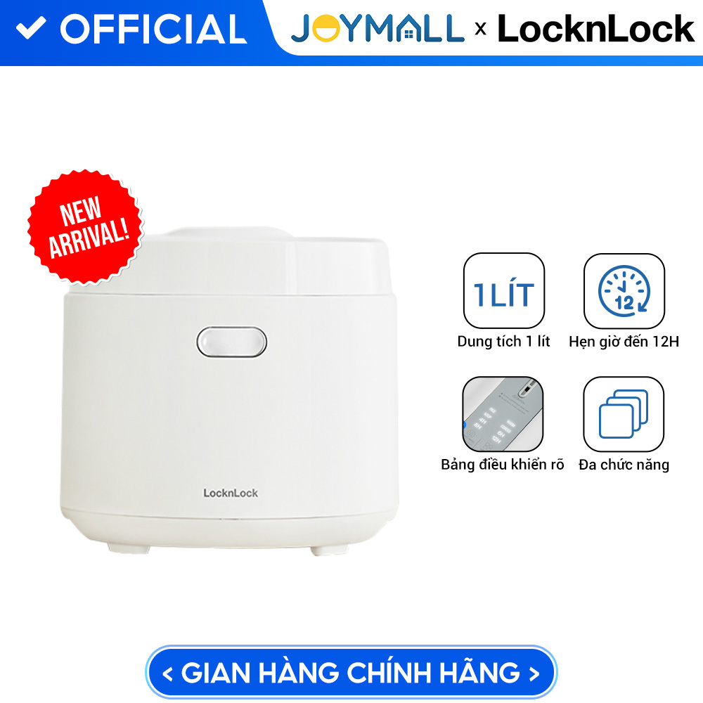 Nồi cơm điện 1L Bianco LocknLock EJR364IVY, Hàng chính hãng, Bảng điều khiển rõ, Đa chức năng, Giữ ấm - JoyMall