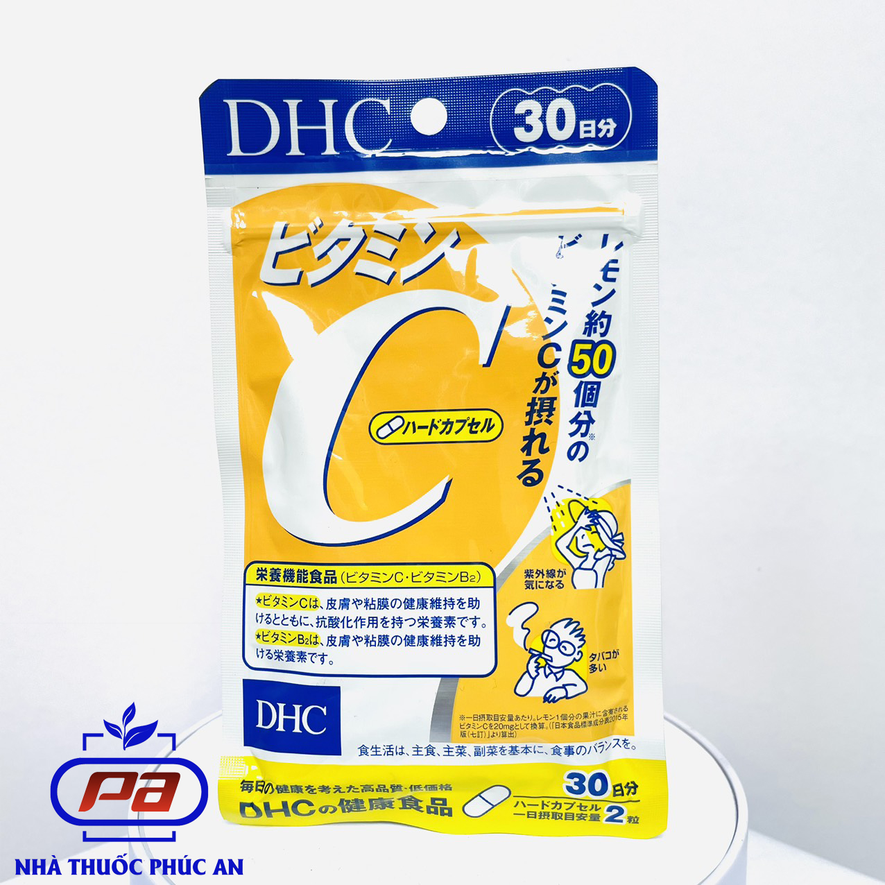 Combo viên uống DHC Kẽm (ZinC) và DHC Vitamin C 30 ngày hỗ trợ tăng sức đề kháng ngừa mụn mờ thâm