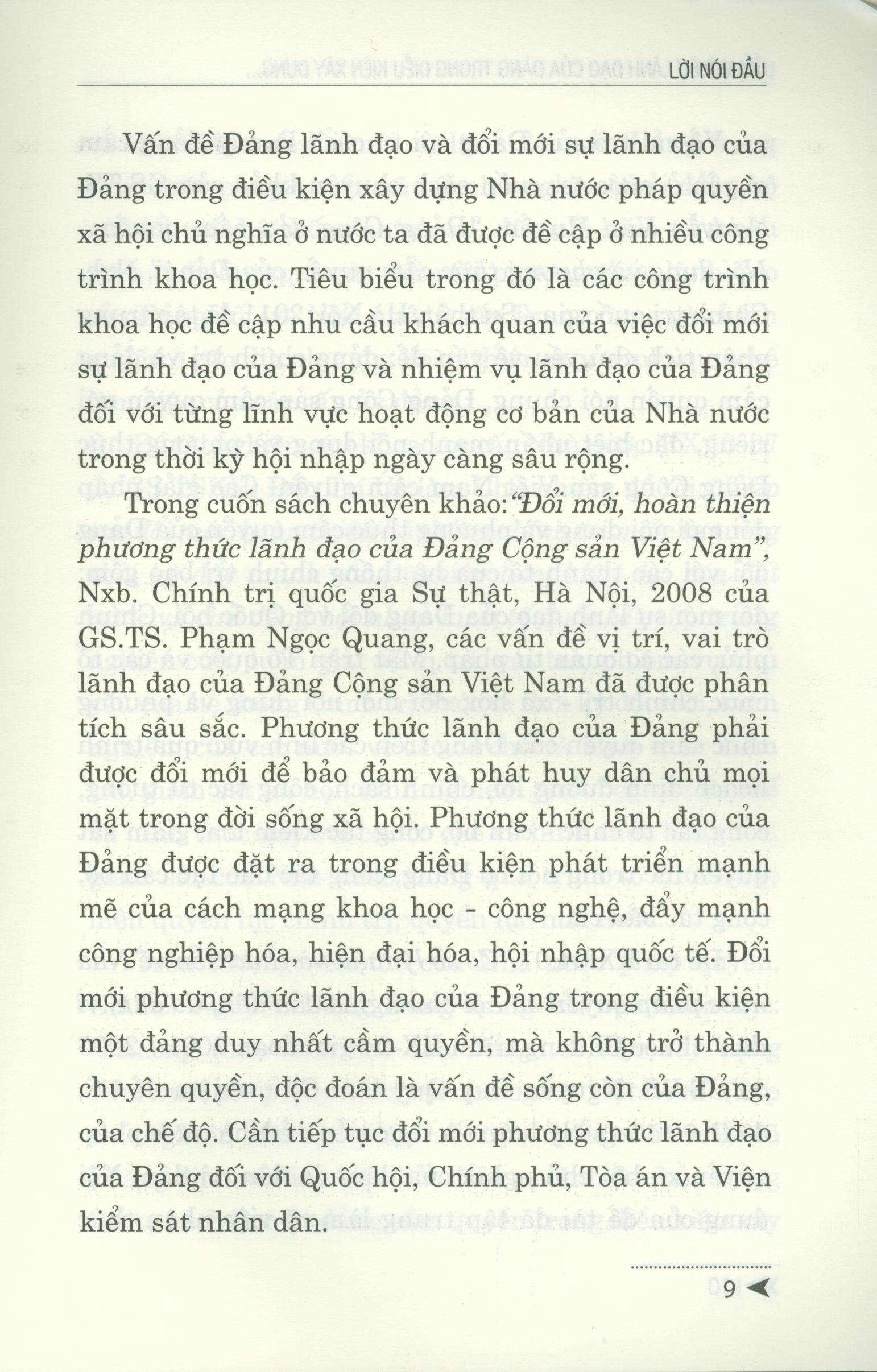 Đổi Mới Sự Lãnh Đạo Của Đảng Trong Điều Kiện Xây Dựng Nhà Nước Pháp Quyền Xã Hội Chủ Nghĩa Ở Việt Nam