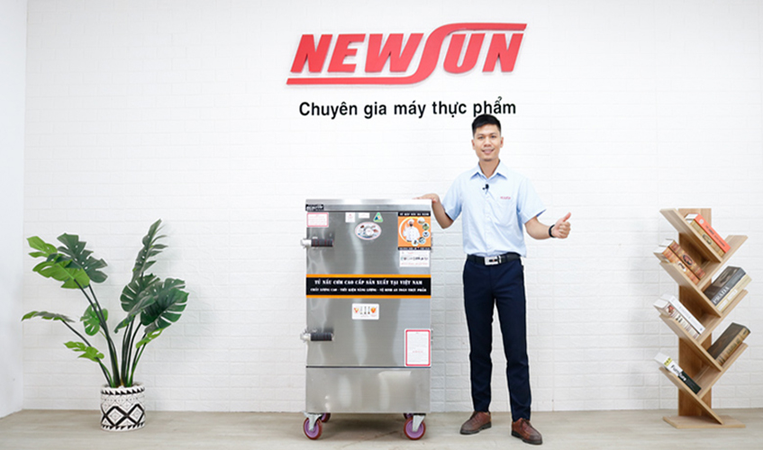 Tủ Hấp Giò Chả,Thực Phẩm 48 Kg/Mẻ Dùng Điện 8 Khay Inox 304 Việt Nam NEWSUN, Năng Suất Cao - Hàng Chính Hãng