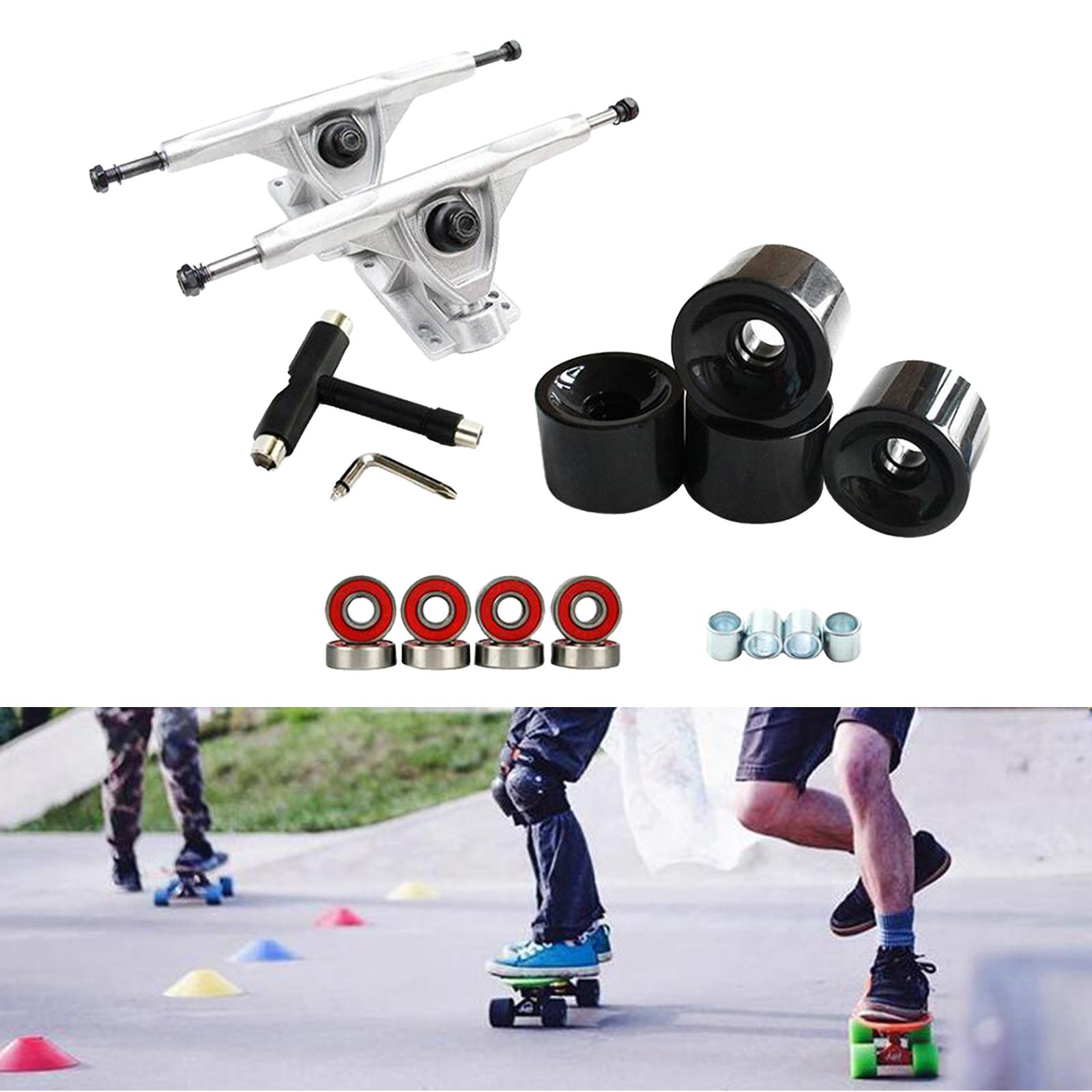 Alloy Solid Skateboard Truck 7'' Wheel Wrench Roller Part