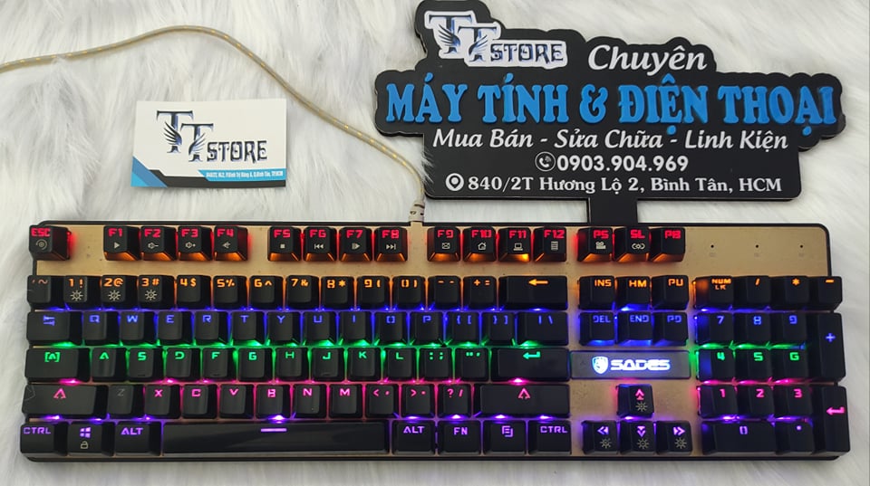 Bàn phím cơ SADES RGB 104 keys - hàng chính hãng