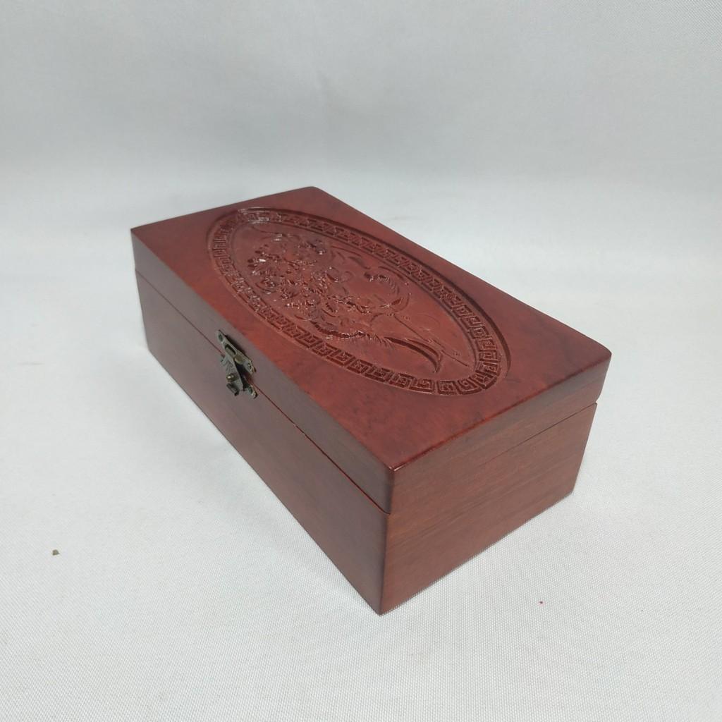 Hộp đựng dấu, đồ trang sức GỖ HƯƠNG chạm CHIM PHƯỢNG