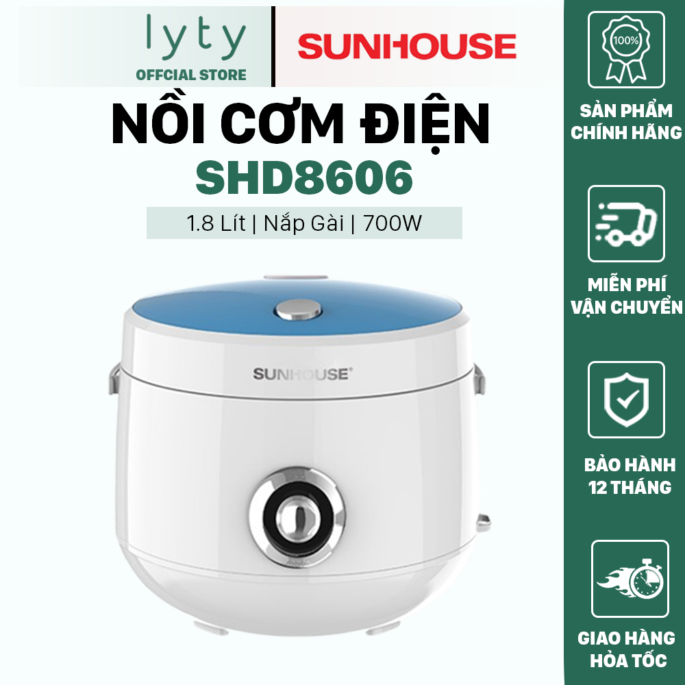 [Hàng Chính Hãng] Nồi cơm điện SUNHOUSE 1.8L SHD8606