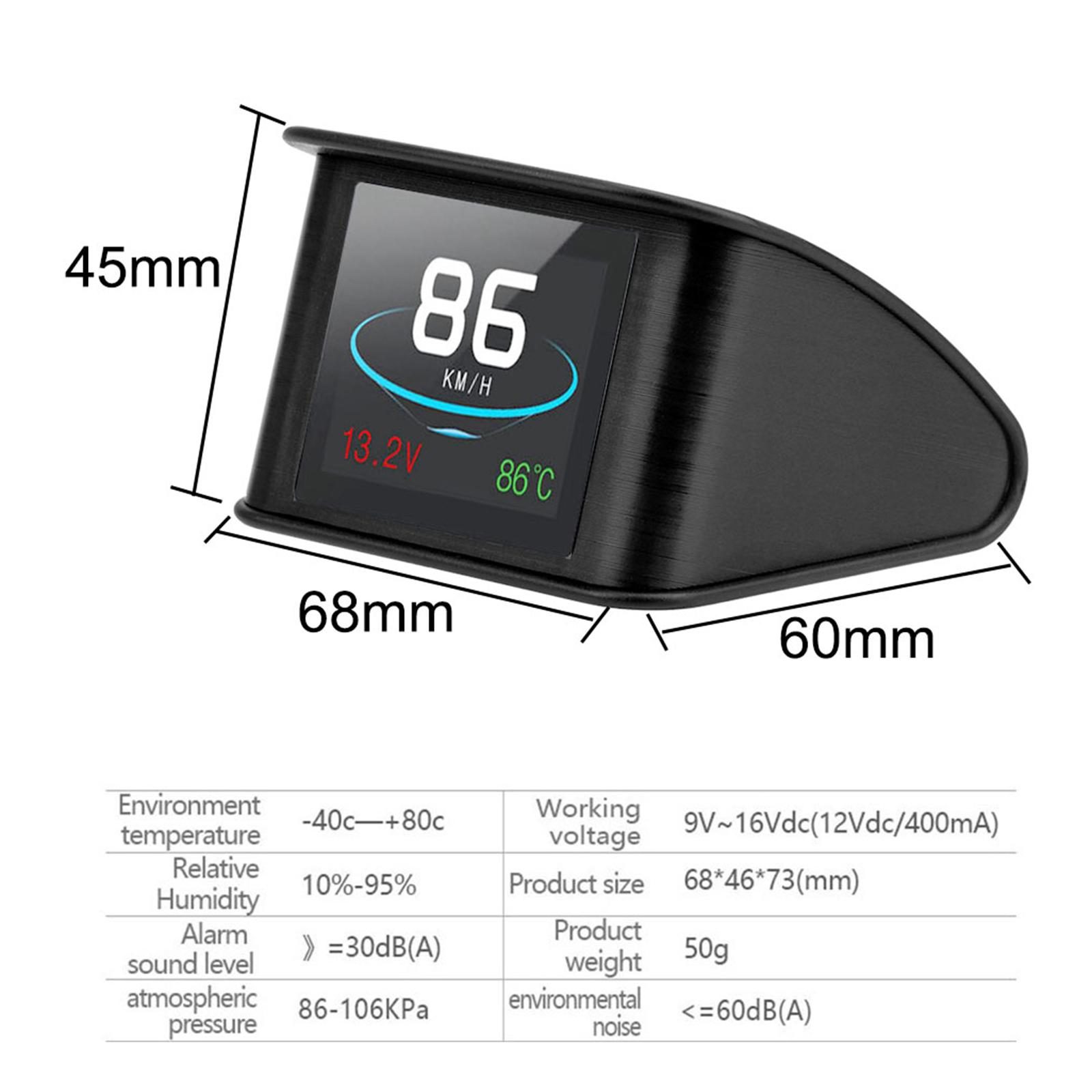 Universal LCD Screen Car Head Up Display OverSpeed Alarm for All Vehicle