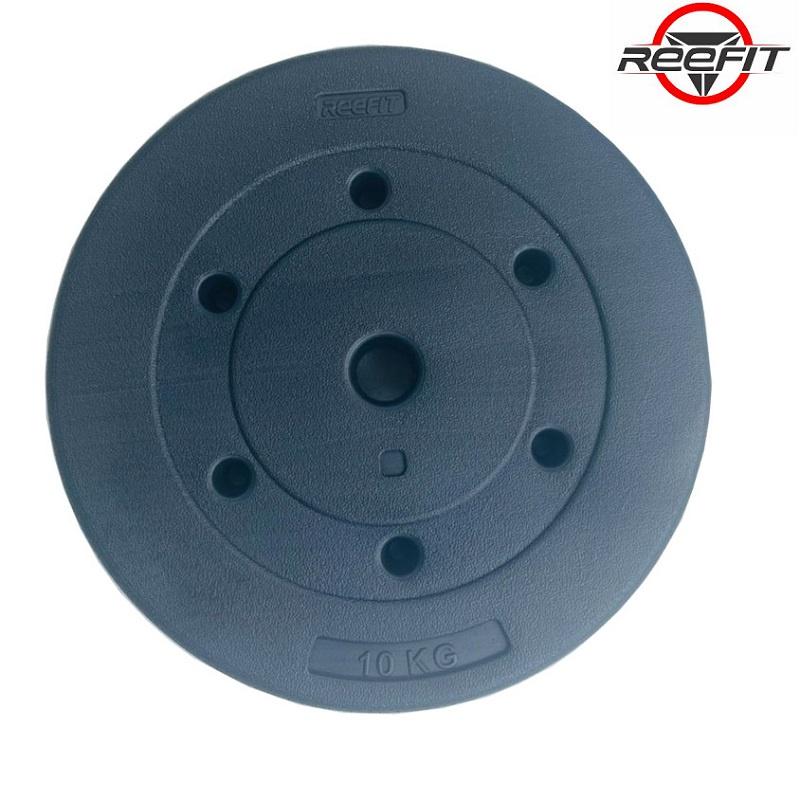 Bộ 2 tạ miếng nhựa Reefit 10kg màu đen có ruột