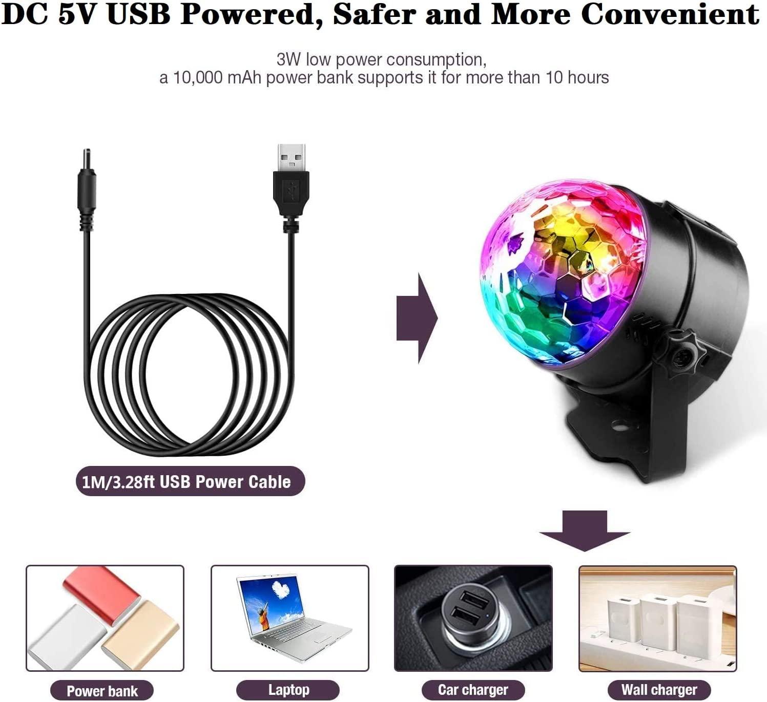 Bóng nhảy, đèn điều khiển giọng nói ở sân khấu, đèn LED party 360'176; quay, được trang bị điều khiển trẻ em từ xa/tiệc giáng sinh/bar/câu lạc bộ/DJ/xe hơi