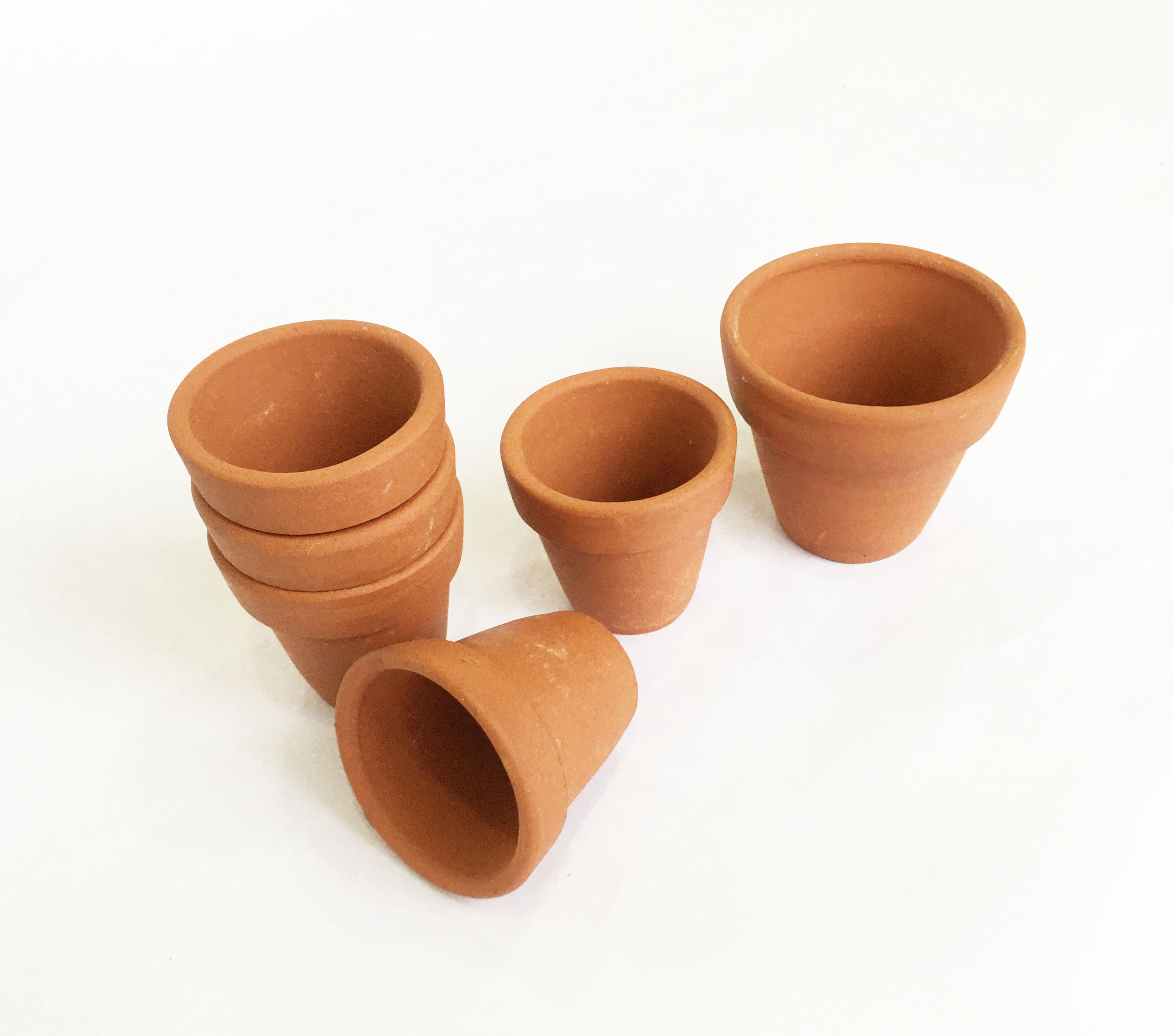 Combo 5 Chậu đất nung mini có lỗ xinh xắn, vintage làm chậu trồng sen đá, xương rồng, hoa handmade