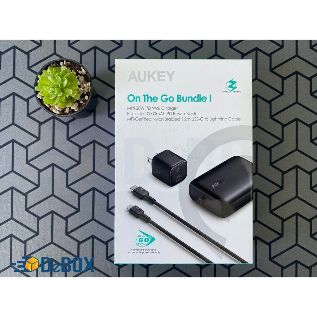 COMBO BỘ PIN SẠC DU LỊCH AUKEY ON THE GO BUNDLE TK-2 (SDP N83S 10.000mAh/Củ B1 20W/Cáp PD CL1 Dài 1,2m) - Hàng Chính Hãng