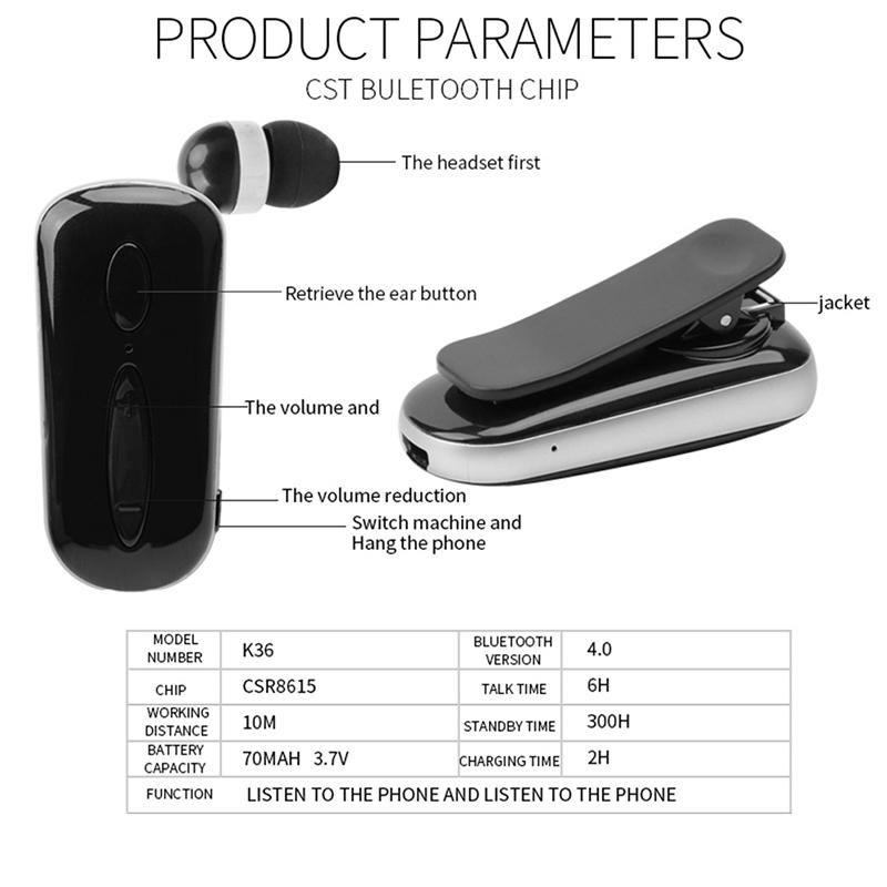 Tai Nghe Không Dây Mini Di Động Cuộc Gọi Nhắc Nhở Rung Mặc Kẹp Lái Xe Auriculares Lotodes Với Dây Tai Nghe Rảnh Tay Blues