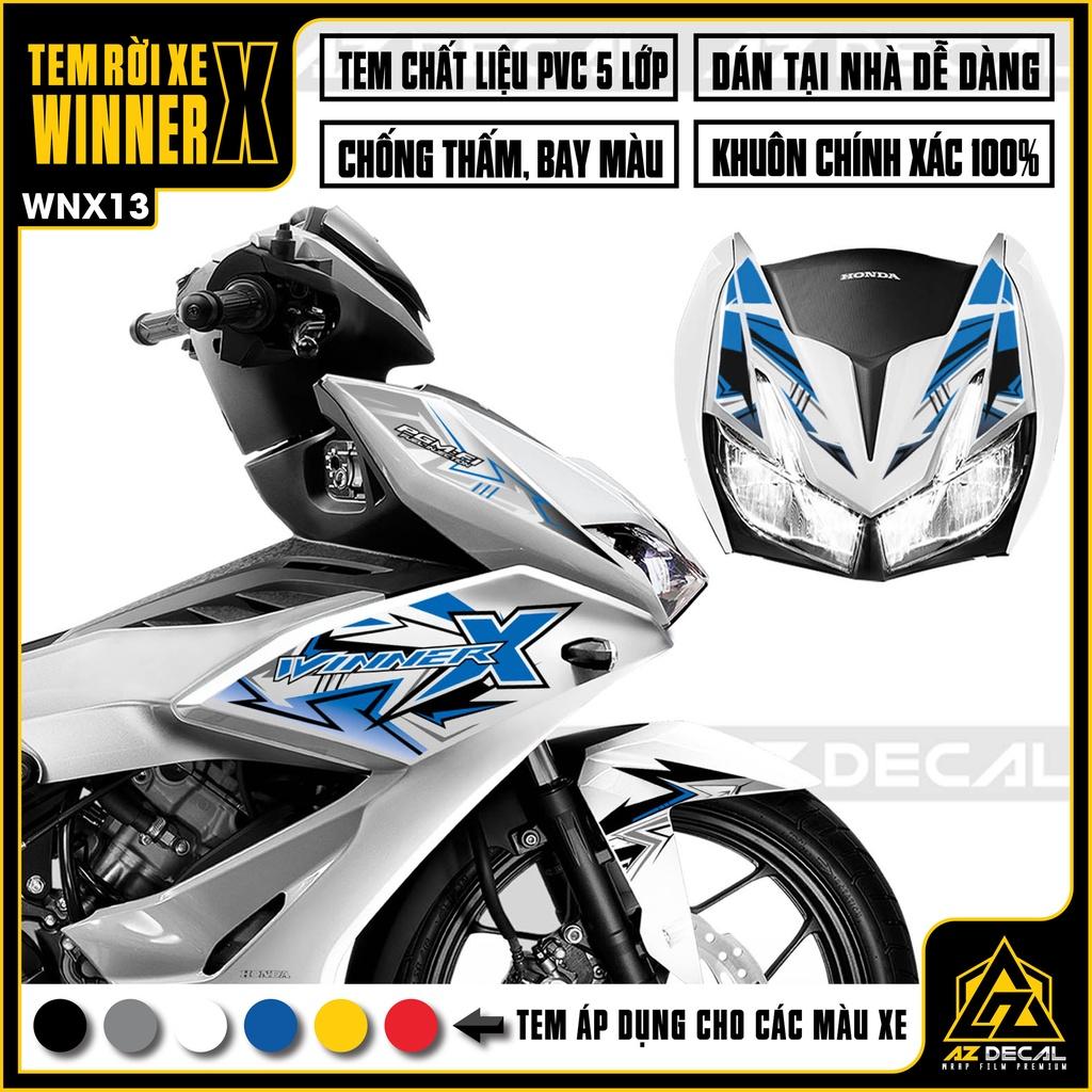 Tem Rời Dán Xe Winner X Chủ Đề DOHC 3D | WNX13 | Decal Chế Xe Máy Chất Liệu PVC Chống Nước, Chống Bay Màu - Xanh Trắng