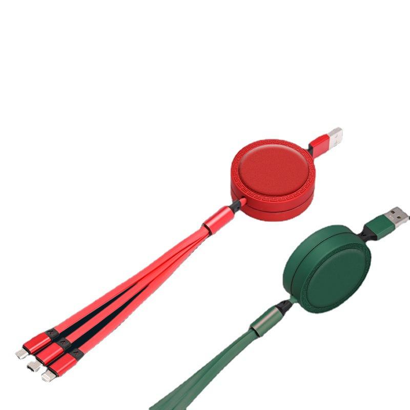 Cáp dữ liệu có thể thu vào một đến ba giá thấp nhất, cáp sạc nhanh điện thoại di động ba trong một đa chức năng có thể được tùy chỉnh logo bán hàng trực tiếp