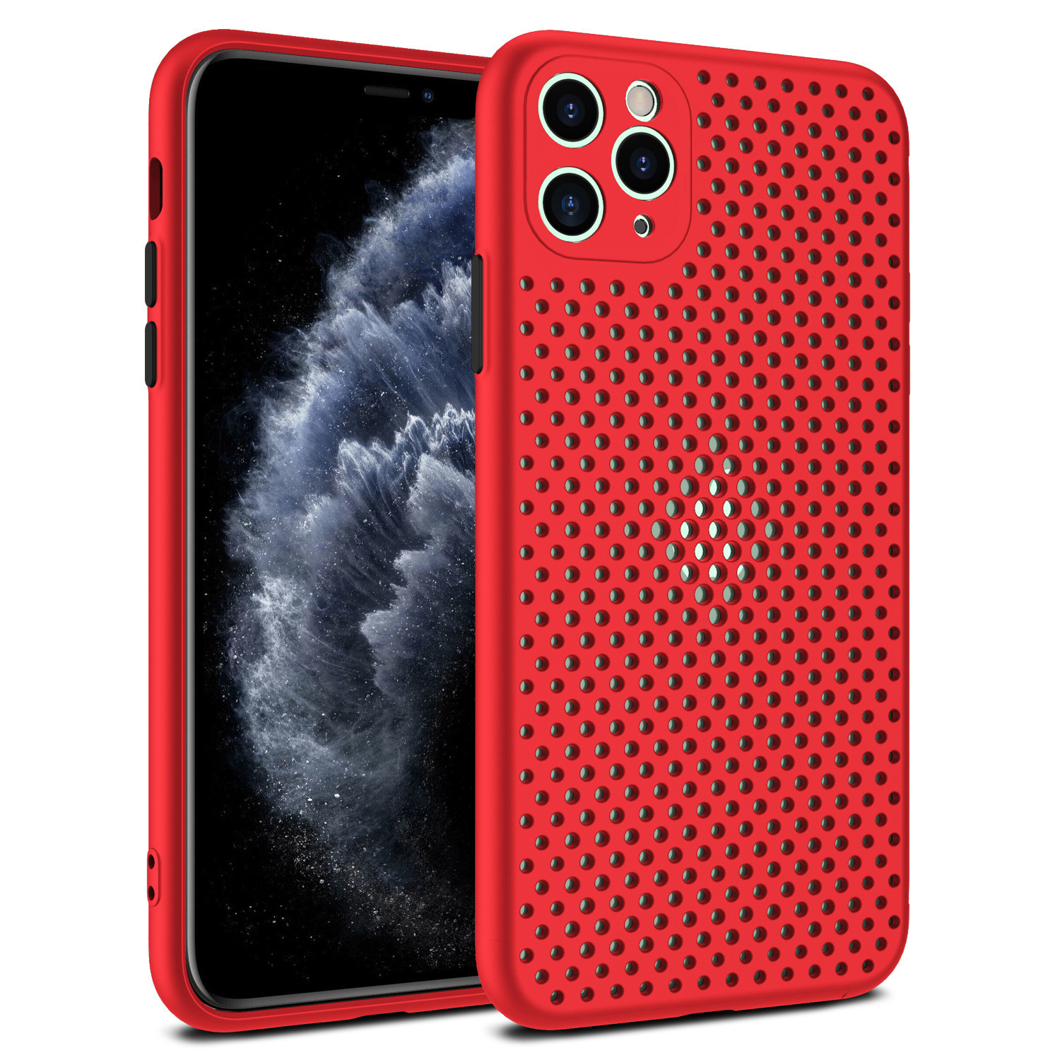 Ốp Lưng Thoát Nhiệt Dành Cho Iphone 11 12 13 11 Pro 12 Pro 13 Pro 11 Pro Max 12 Pro Max 13 Pro Max 12 Mini 13 Mini - Hàng Chính Hãng - Đỏ - Iphone 11 Pro Max