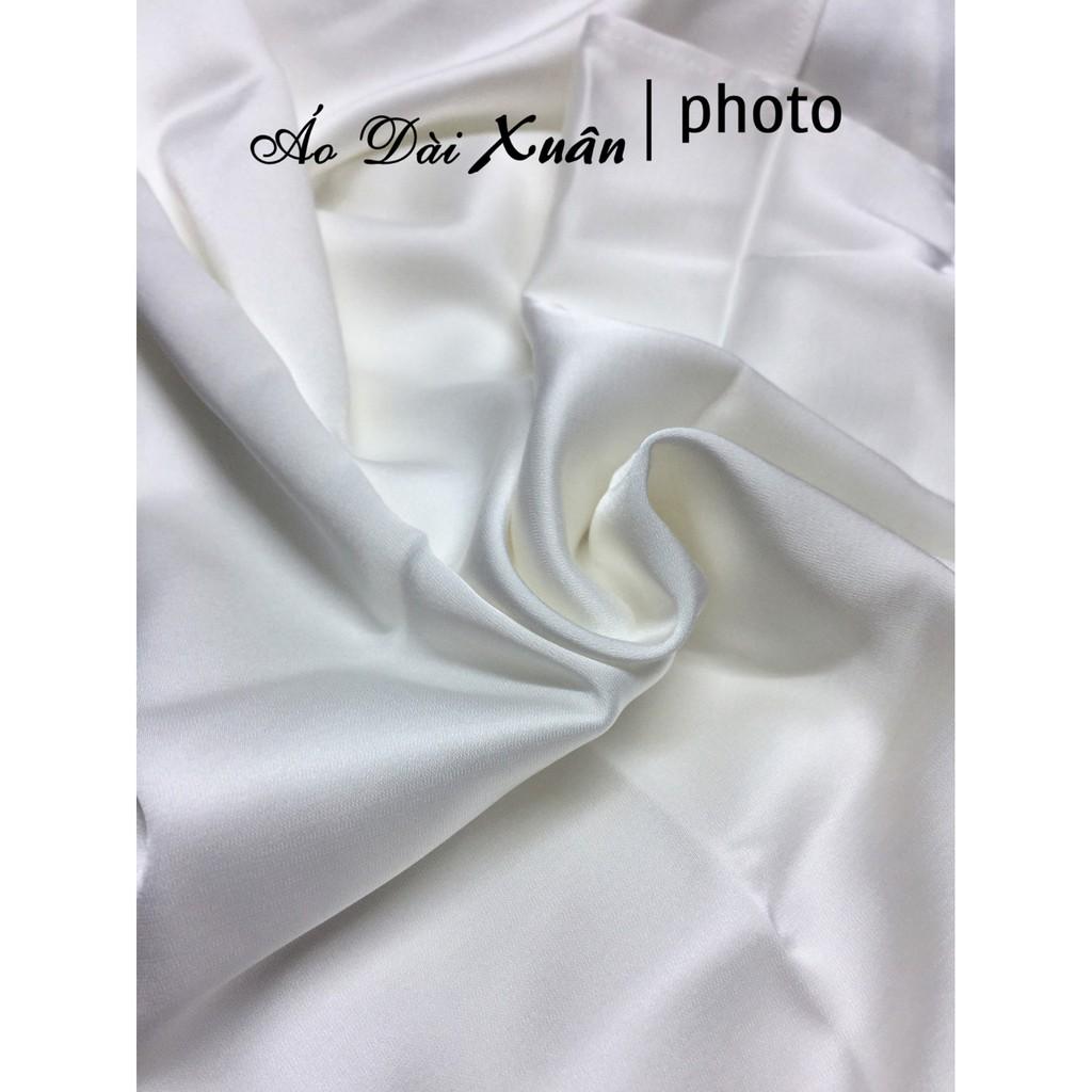 Áo dài trắng 2 tà - vải lụa bóng 200702