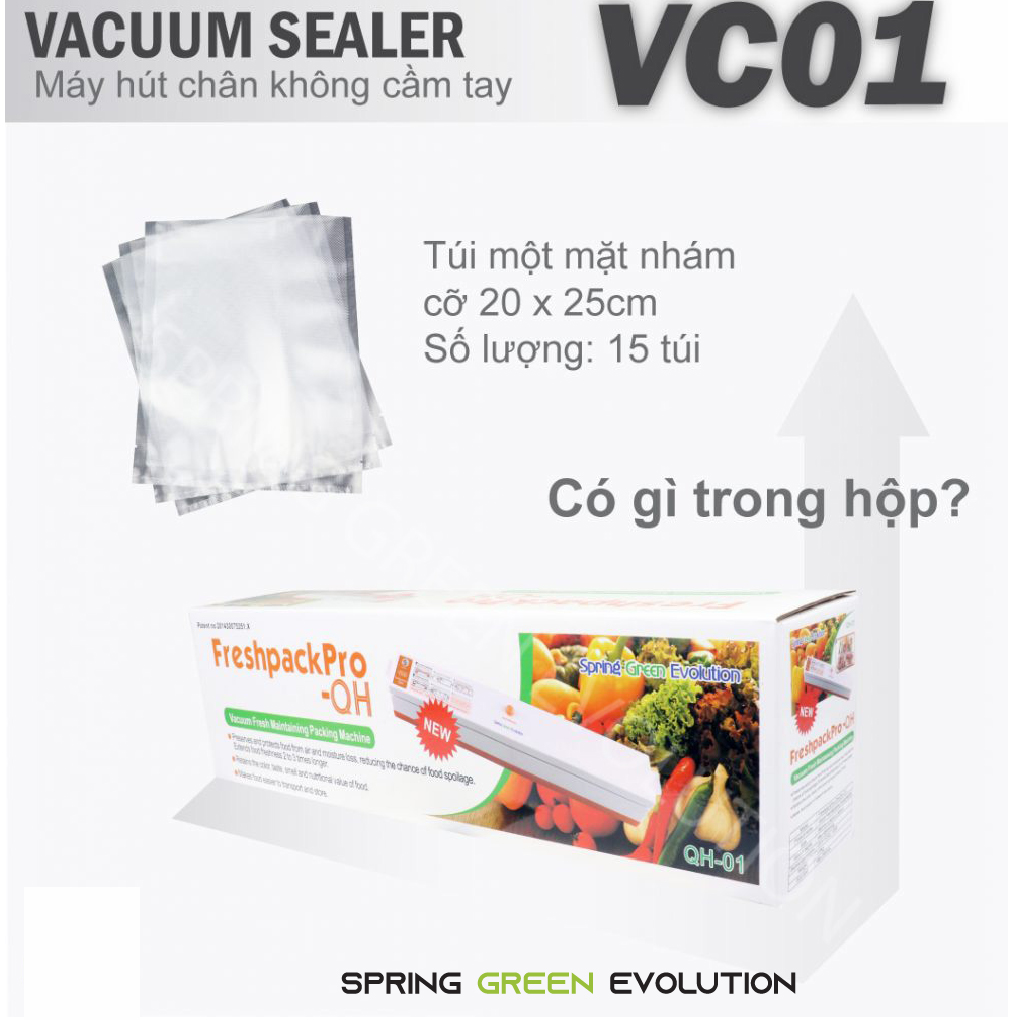 Máy Hút Chân Không Thực Phẩm Gia Đình VC01 - Hàng chính hãng Thailand - Màu ngẫu nhiên