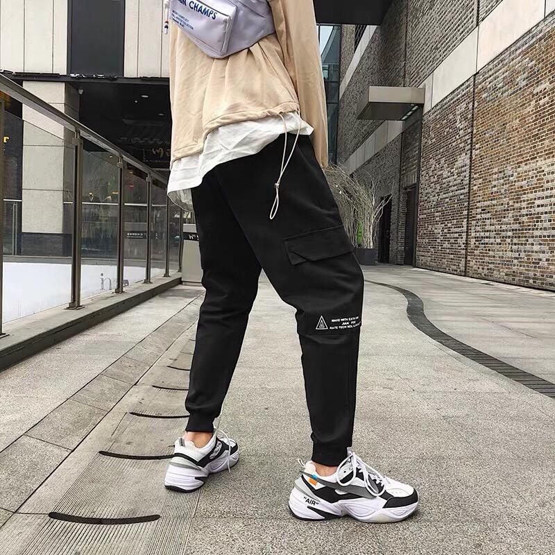 &lt; FREESHIP &gt; Quần jogger kaki túi hộp vải bao đẹp in chữ