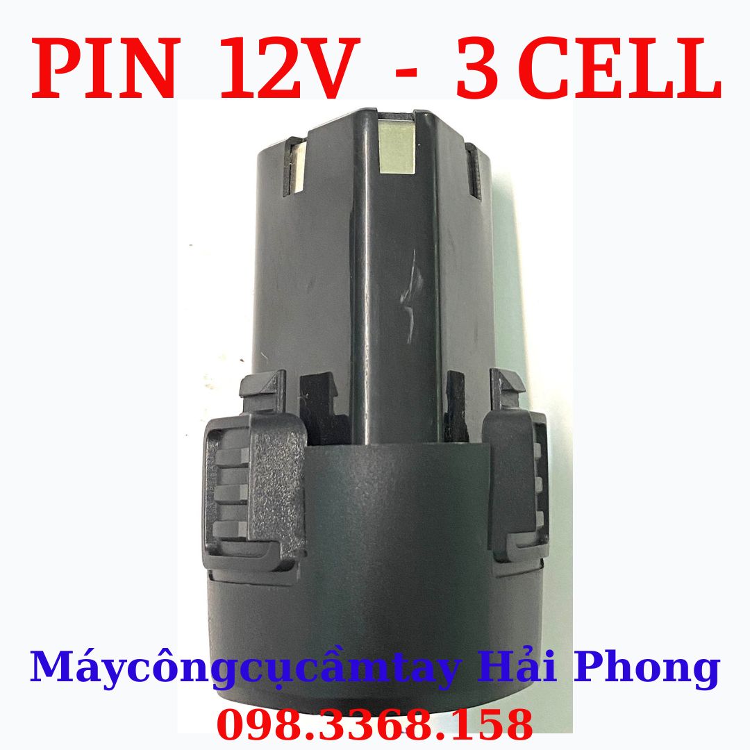 Pin Sạc 12V - 3 cell cho máy khoan, mài ,. . Chân pin TAM GIÁC