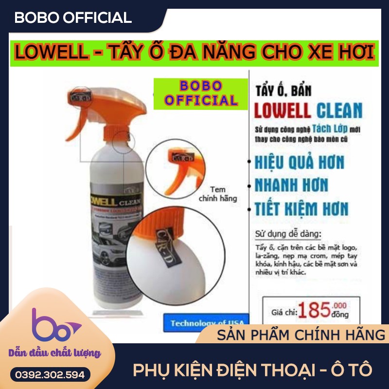 Tẩy ố kính ô tô lowell, Tẩy mốc kính, tẩy cặn canxi kính, tẩy ố vàng sơn ô tô , Ố Vàng Trên Lazang, tay cửa, LOGO