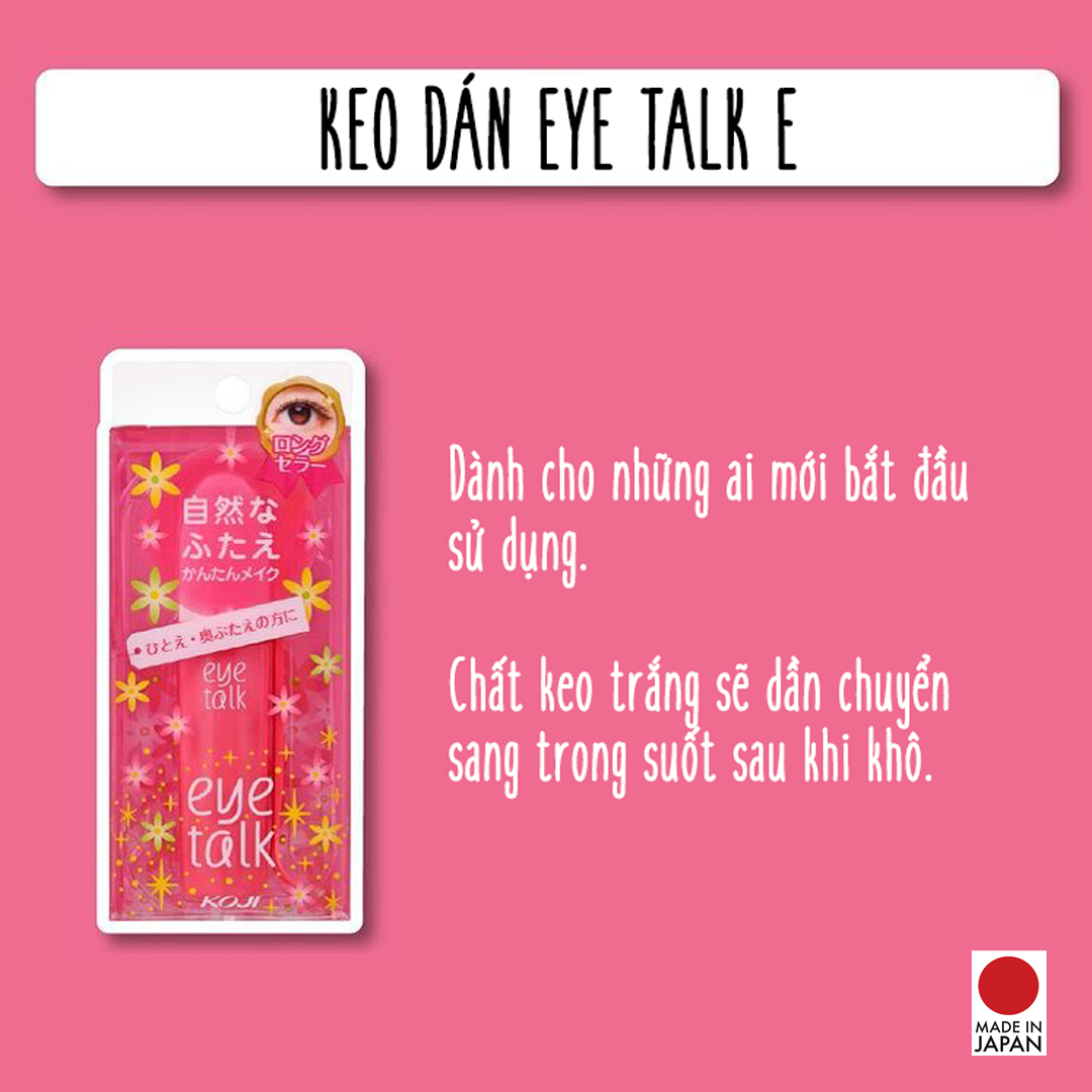 Keo Dán Kích 2 Mí Nhật Bản Trong Suốt, Chống Nước, Nhanh Khô, Dưỡng Ẩm Koji EyeTalk E