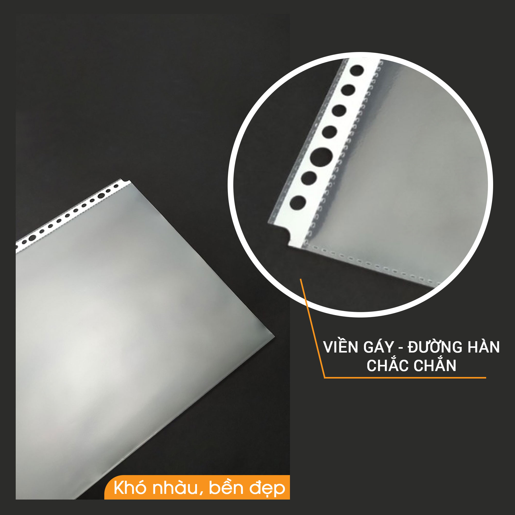 Bìa lá lỗ A5 AO+ rời đựng giấy tờ, tài liệu tiện lợi, độ dày 0.06mm (Xấp 20/50 lá) PA213/PA214