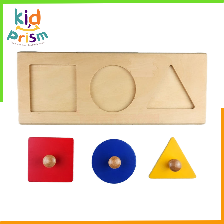 Bảng ghép Montessori hình khối cơ bản dạng bằng gỗ giúp bé phát triển trí não (size nhỏ) (Giáo cụ Montessori)