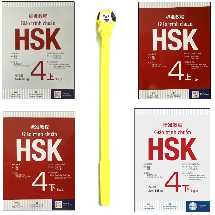 Combo Giáo Trình Chuẩn HSK 4 Bài Học và Giáo Trình Chuẩn HSK 4 Bài Tập ( Tặng Kèm Viết )