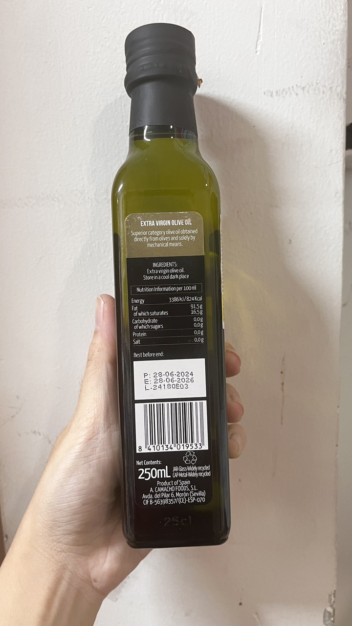 Dầu Oliu Extra Virgin Fragata Tây Ban Nha-Dầu Olive Nguyên Chất 250ML