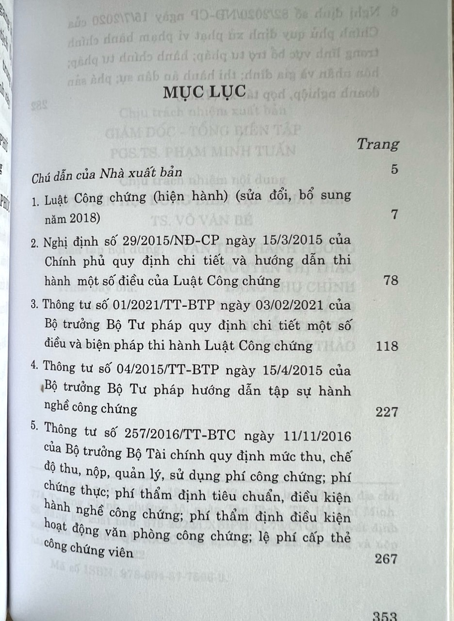 Sách - Luật Công Chứng ( hiện hành ) ( Sửa đổi, bổ sung năm 2018) và Văn Bản Hướng Dẫn Thi Hành