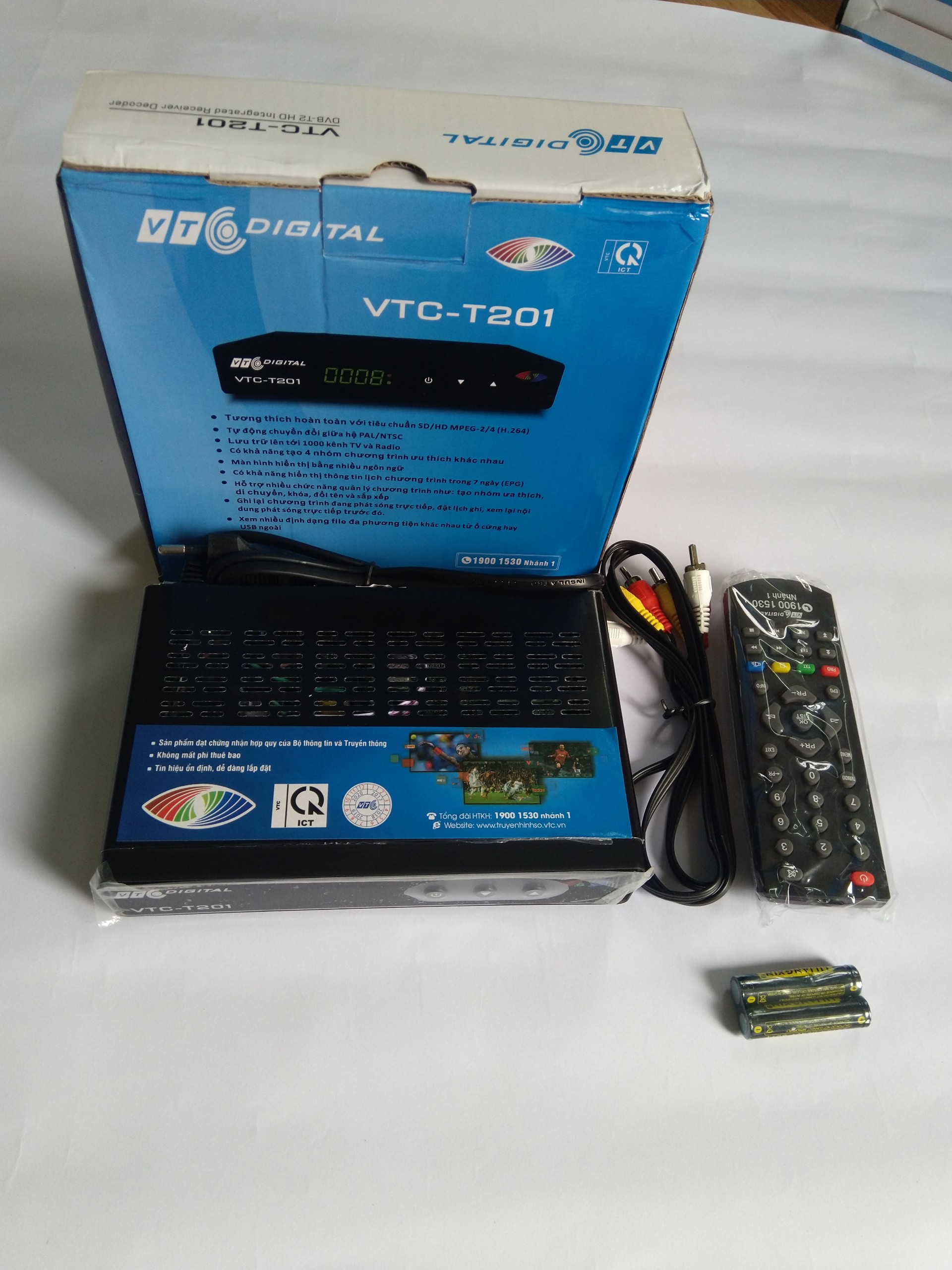 Đầu thu truyền hình kỹ thuật số mặt đất DVB T2 các kênh VTC, VTV-BH1