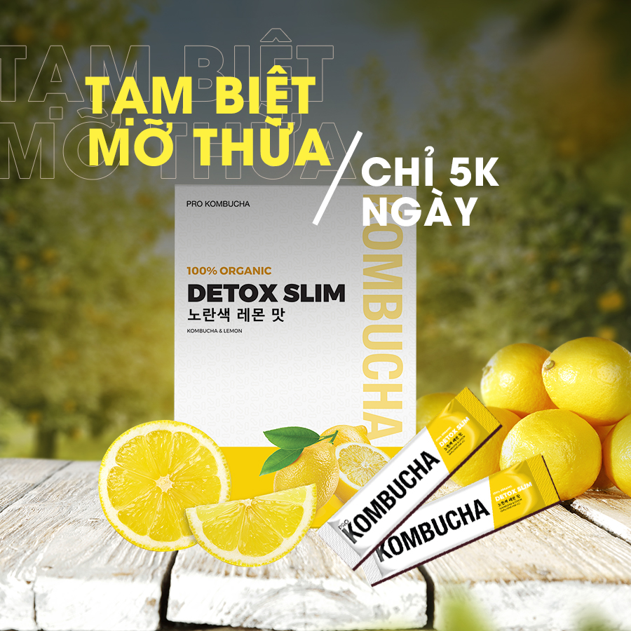 Trà Kombucha vị chanh giữ dáng thon gọn