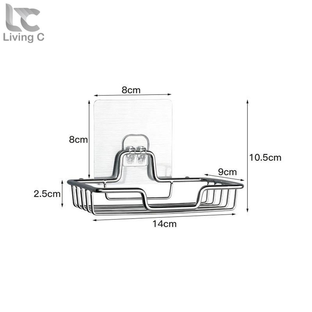 Khay Kệ Inox dán tường để xà phòng, xà bông phòng tắm siêu dính hàng đẹp