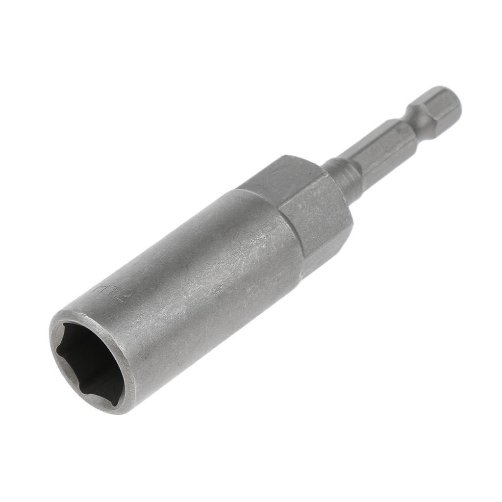 Socket Nut Driver Set Drill Bit Adapter 1/4'' Hex Shank 12mm 5pcs