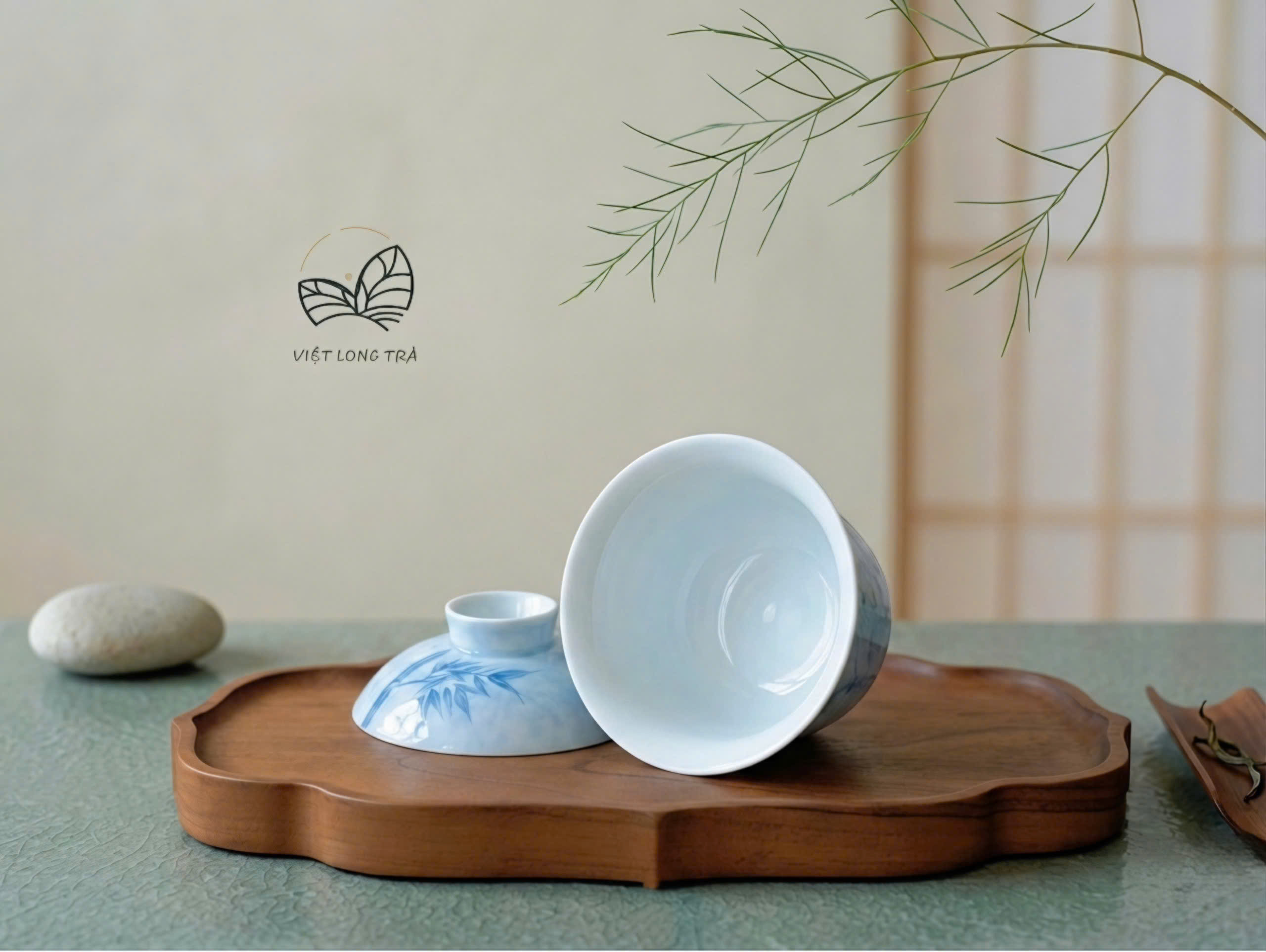 CHÉN KHẢI PHA TRÀ HỌA TIẾT TRÚC VẼ NỔI - DUNG TÍCH 100ML - KUNGFU TRÀ - GAIWAN