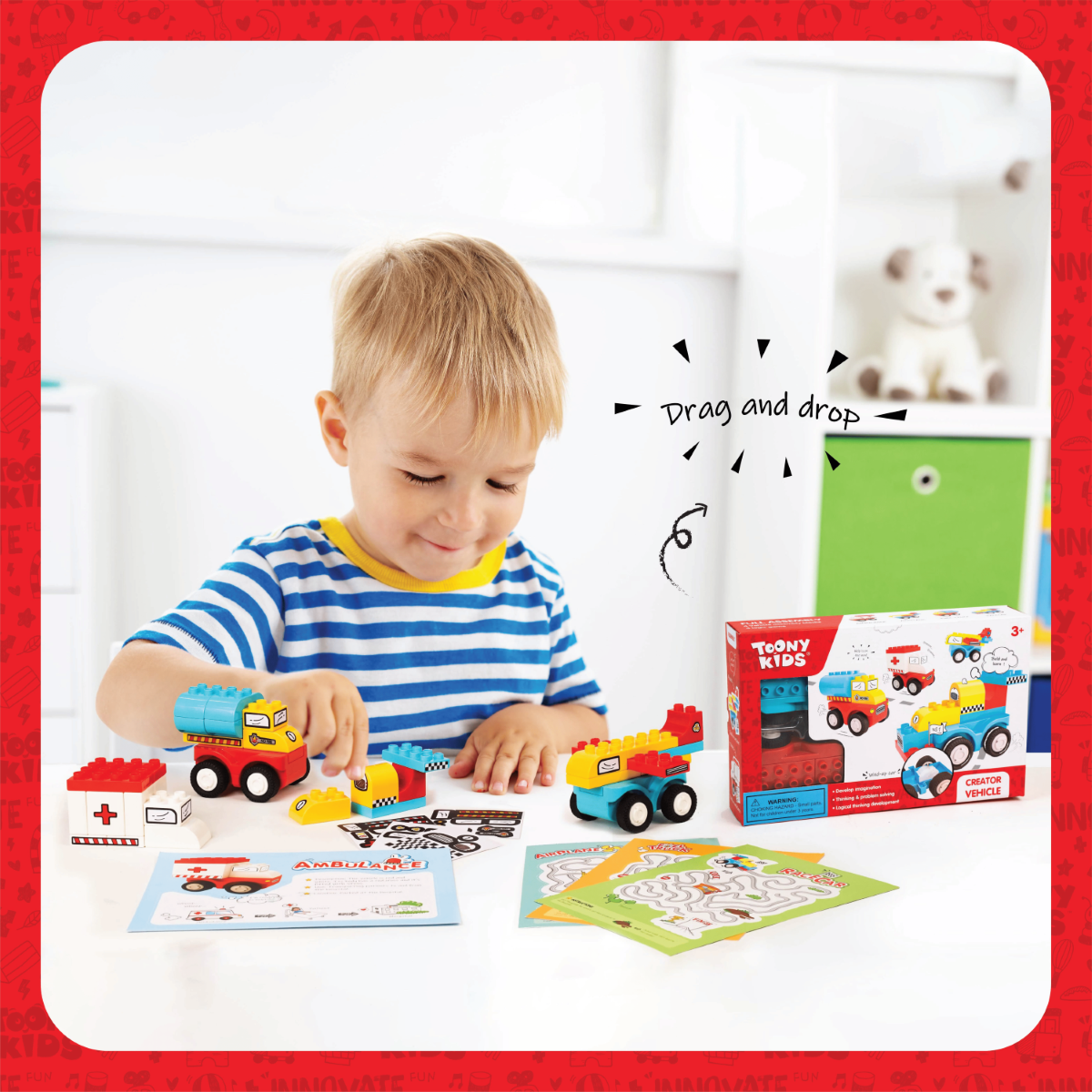 Đồ Chơi Bộ Xe Hơi Lắp Ráp Sáng Tạo Theo Chủ Đề TOONYKIDS - Creator Vehicle TN00322