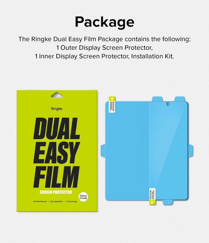 Dán màn hình ngoài và trong dành cho Samsung Galaxy Z Fold 5 Ringke Dual Easy Film - Hàng Chính Hãng