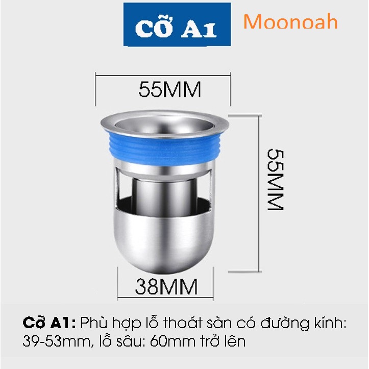 Phụ kiện Ngăn mùi nhà tắm - INOX 304 lắp thoát sàn chống mùi hôi ngăn vi khuẩn trào ngược lên