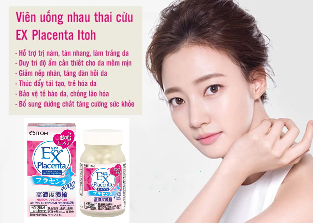 Thực phẩm bảo vệ sức khỏe EX PLACENTA - Cải thiện làn da 120 viên Số 1 Nhật Bản