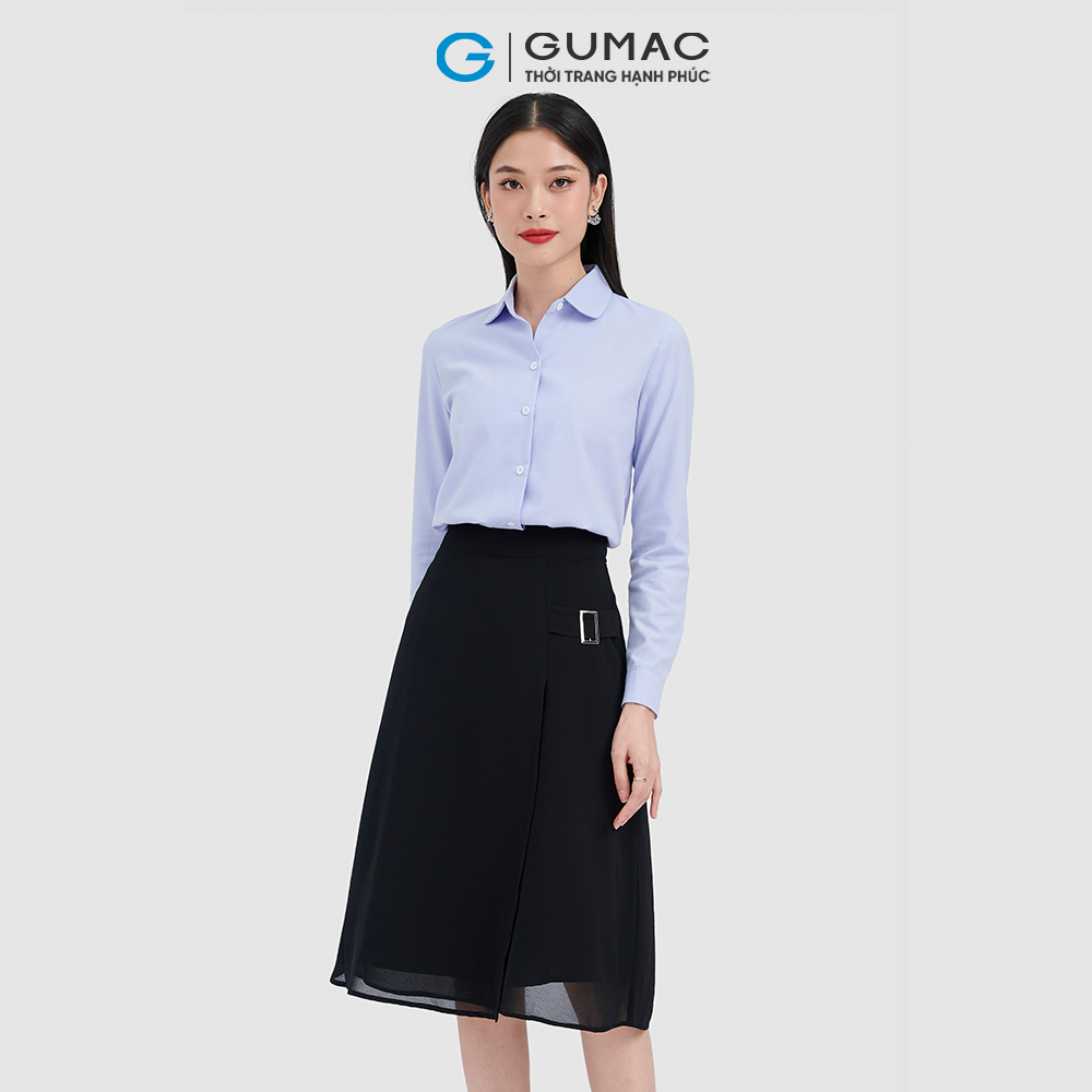 Áo sơ mi nữ GUMAC AC10076 tay dài cổ bâu tròn công sở