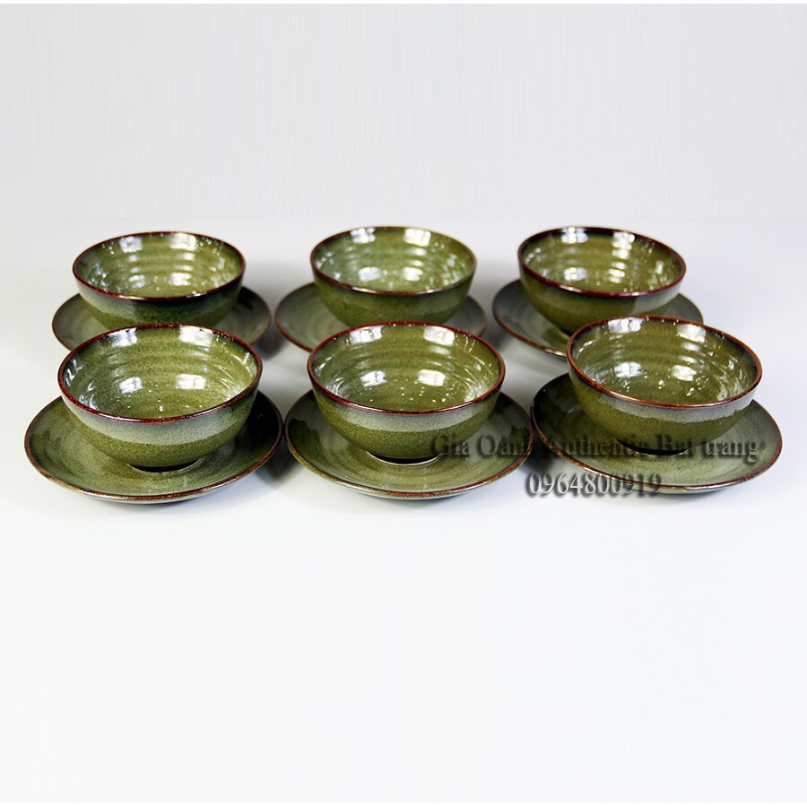 Bộ đồ ăn men rêu CAO CẤP - chuyên dùng cho nhà hàng khách sạn 5 sao - Xưởng gốm sứ Gia Oanh Authentic Bat trang