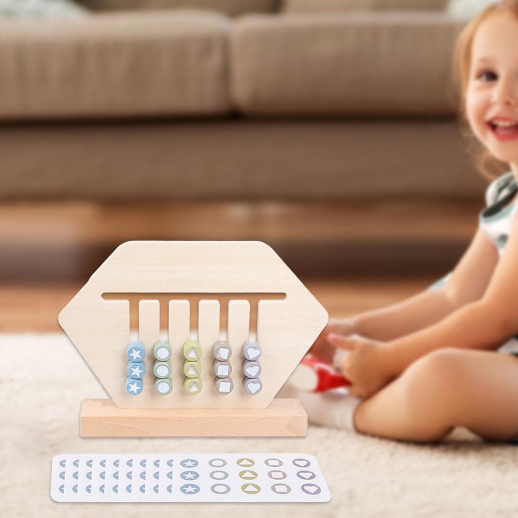 Toddler Wood Shape and Color Matching Toys Preschool Learning Toy Early Learning Fun Montessori Training Interactive Toys for 4-6 Years Old