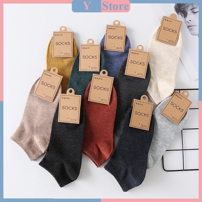 Set 10 Đôi Tất Cổ Ngắn Unisex Đa Sắc Chống Hôi Chân BT11