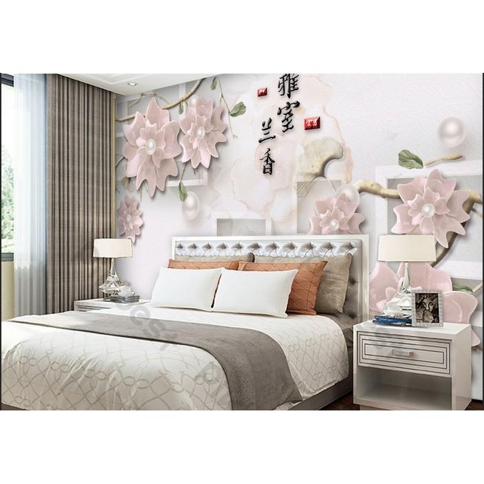 Tranh dán tường Hoa thời trang trang sức hiện đại, tranh dán tường 3d hiện đại  MS1213959