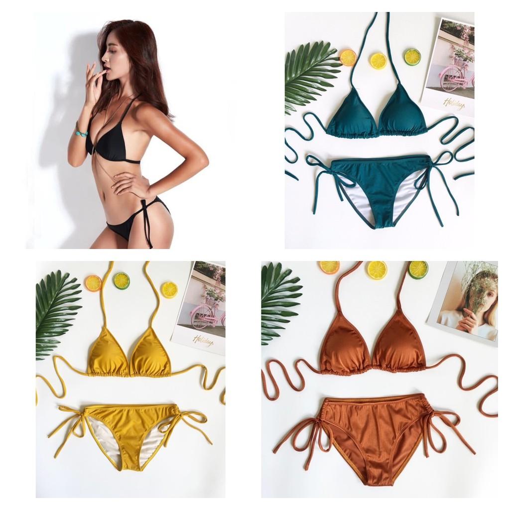 Bikini bộ bơi đi biển hai mảnh tam giác sexy (8 màu) TGQDR