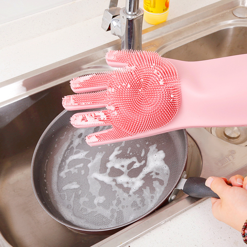 Găng tay silicon chùi rửa đa năng - hàng cao cấp (giao màu ngẫu nhiên)