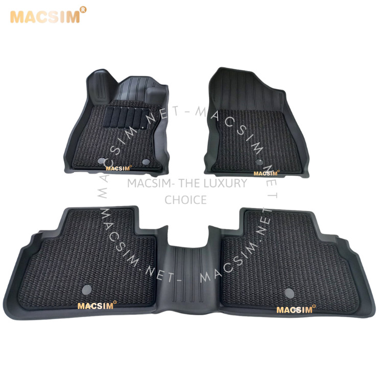 Thảm lót sàn xe 2 lớp ô tô Subaru Forester 2018- đến nay Nhãn hiệu Macsim 3W chất liệu nhựa TPE đúc khuôn cao cấp - màu đen