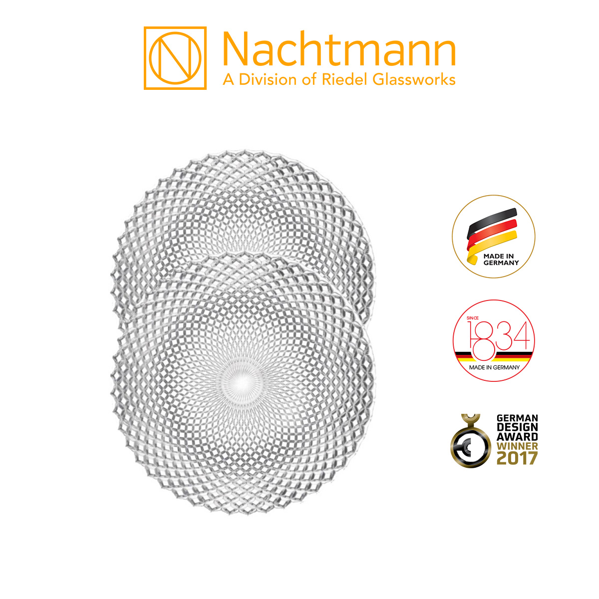 Bộ 2 đĩa pha lê Nachtmann Rumba 32cm - Hàng chính hãng Đức