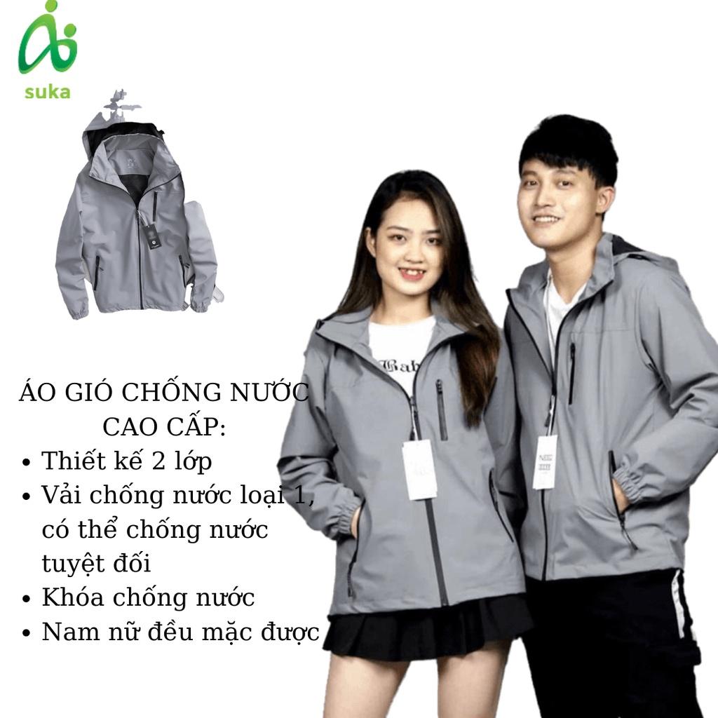 Áo gió chống nước 2 lớp cao cấp, chât gió Nhật tráng bạc, chống nước, chống gió, chống UV nam nữ đều mặc được