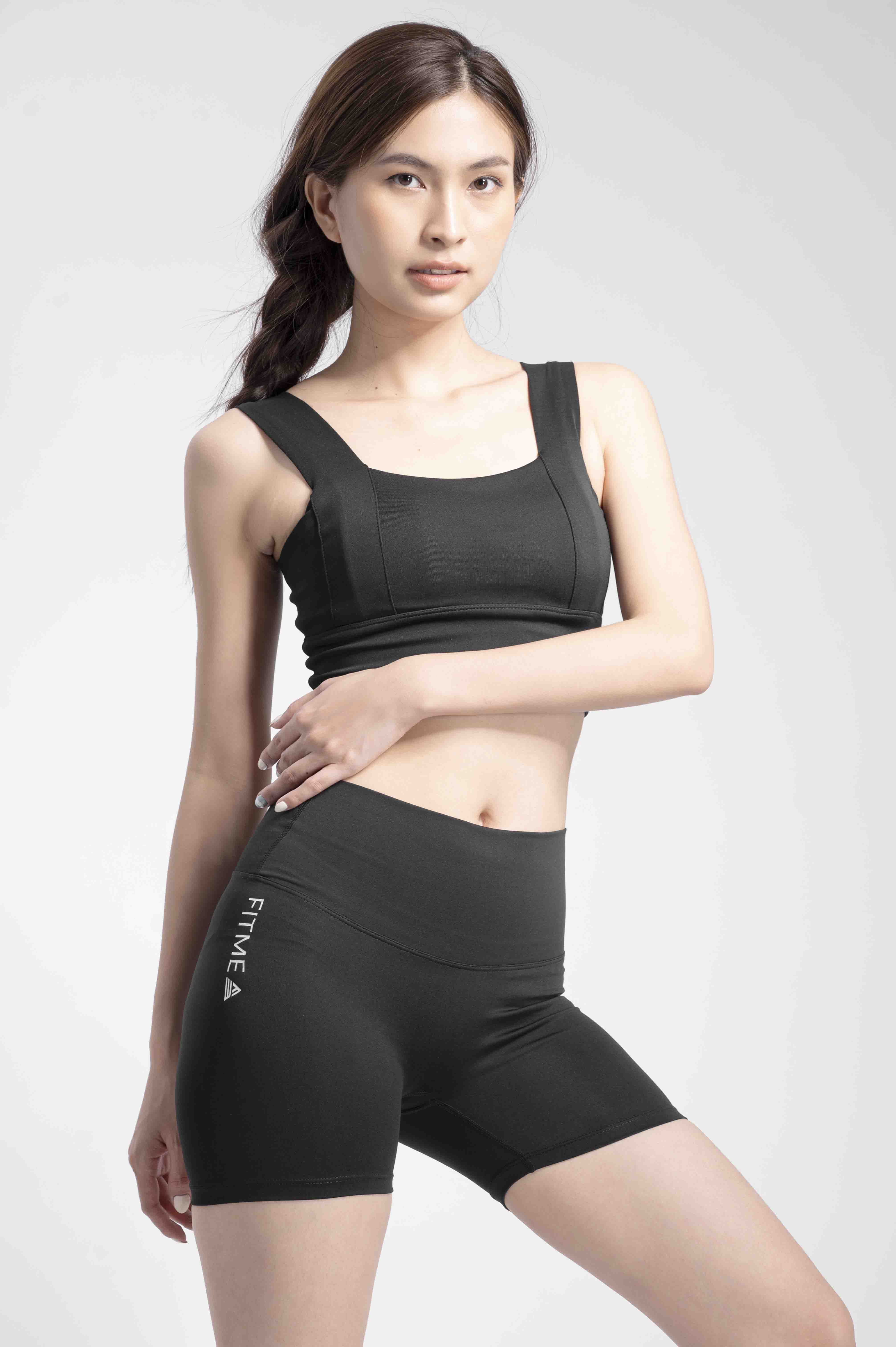 Quần legging đùi Fitme nữ dày dặn cạp cao, vải thun tập gym cao cấp co giãn 4 chiều, thấm hút mồ hôi tốt