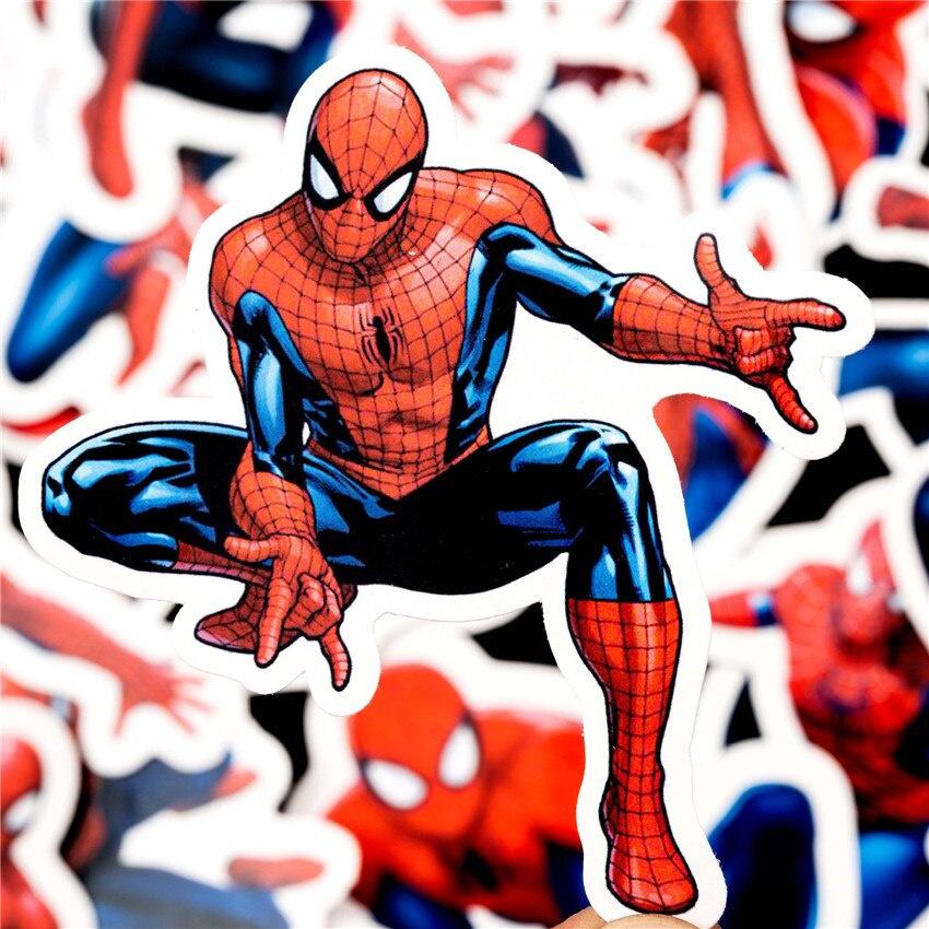 Sticker NGƯỜI NHỆN spider man nhãn dán trang trí mũ bảo hiểm, đàn, guitar, ukulele, điện thoại laptop